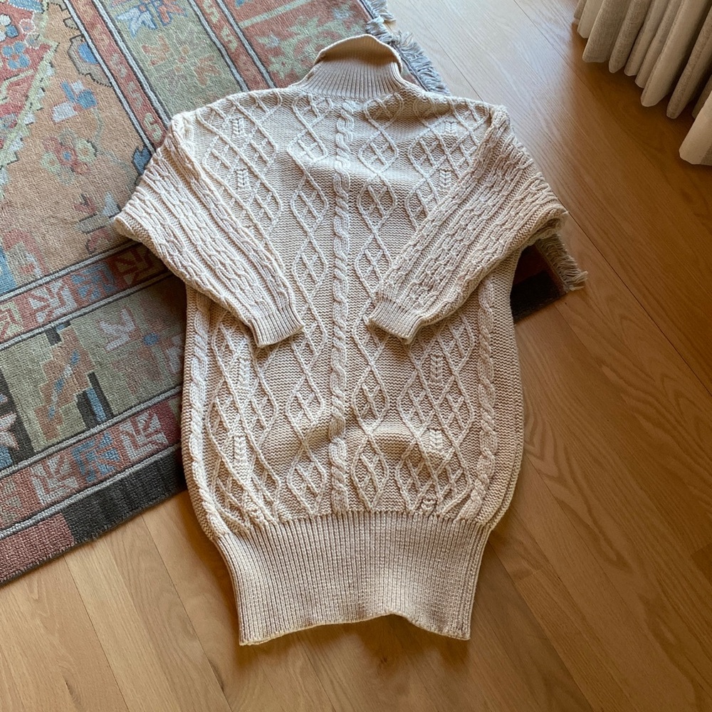 Benetton Cable Knit Sweater Dress - Vintage - Picture 3 of 5